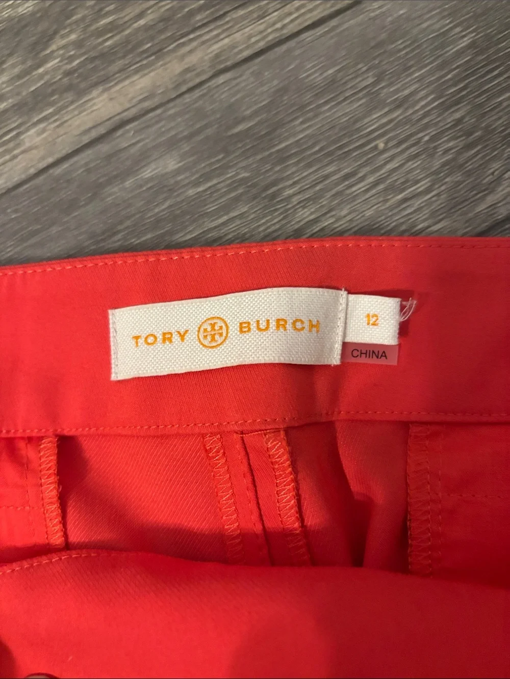 Tory Burch Bright Red Straight-Leg Ponte Pants